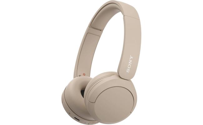 Sony CH520 Wireless Headphones, Bluetooth 5.2, 2.4GHz Band Frequency, Up to 40 Hours Continuous Communications, Up to 3 Hours Charing Time, Beige